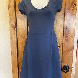 NWT Pact Fit & Flare Crossback Mini Dress, French Blue